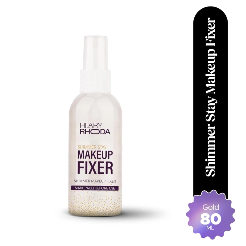 Hilary Rhoda Shimmer Stay Makeup Fixer | Infused with Aloe Vera | Cruelty-Free & Vegan | Keeps Makeup Intact | Hydrates, Soothes & Refreshes Skin - 80m (Gold - Shade 01) - Thumbnail 2